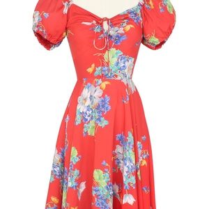Trashy diva butterflies and begonias puff sleeve L’amore dress.  Size 4.